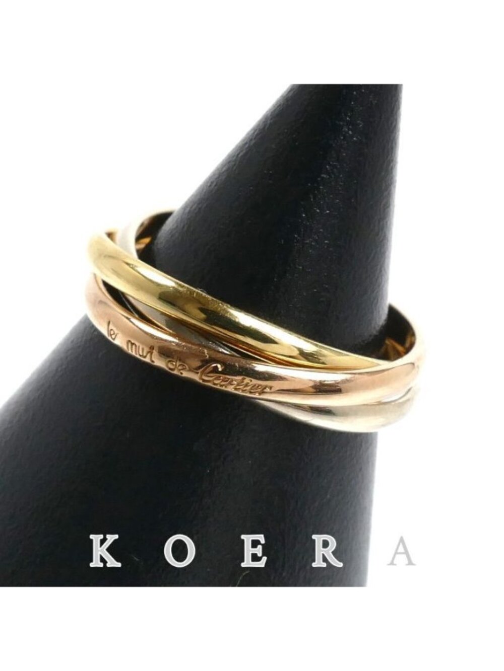 Cartier 18k Yellow Gold PG WG les Must de Cartier Trinity XS Ring